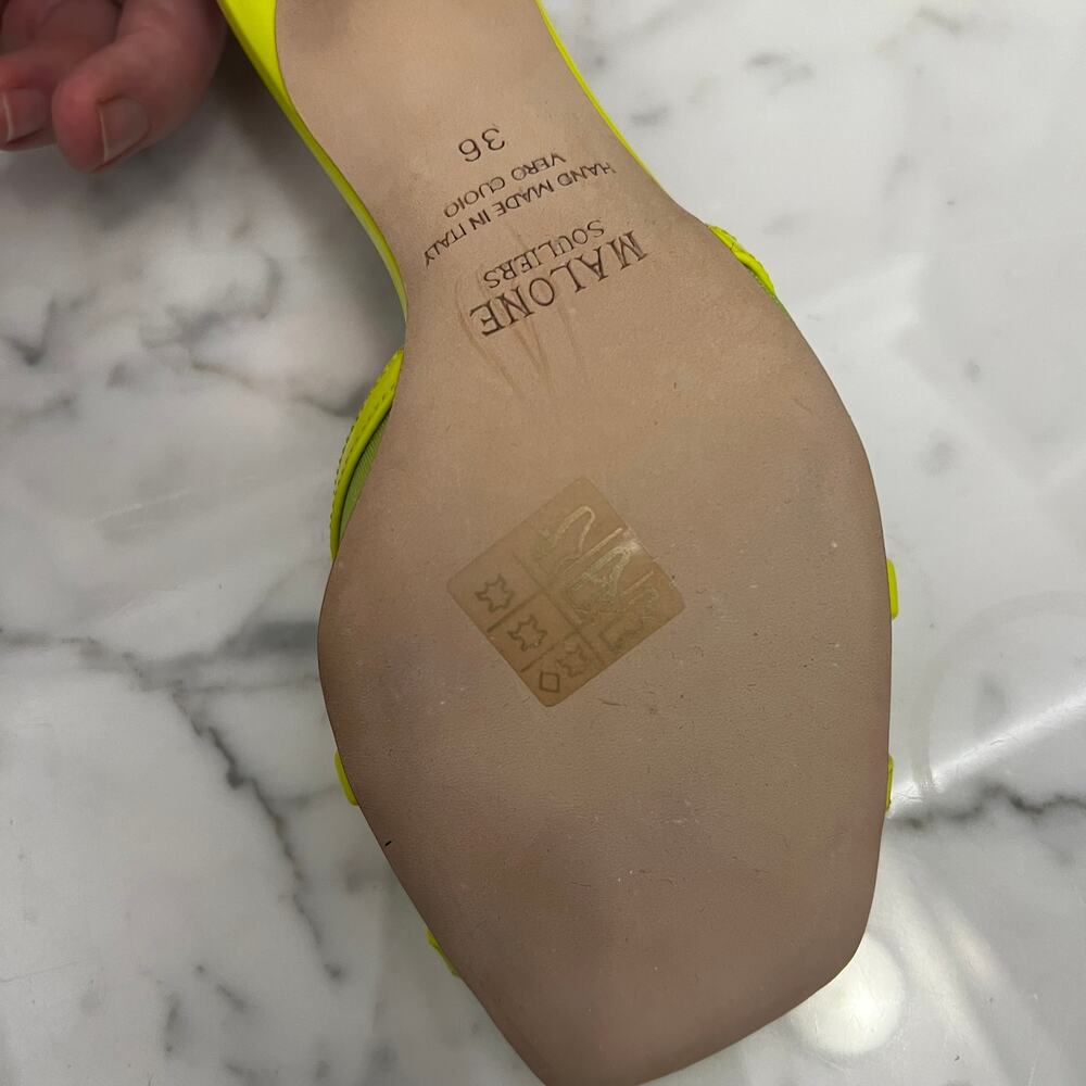 Malone Souliers Ladies Neon Yellow Perla 70 Mesh Heels Sz 36 US Sz 6 NWOB $725 - Picture 10 of 13